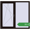 Ціноутворення Вікна 1340x1260 мм REHAU Euro 60 BLACK_BROWN з двох сторін. Ціна: €251.08