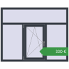 Ціноутворення Вікна 1625x1300 мм REHAU Euro 60 ANTHRACITE_GREY_STRUKTURAL з двох сторін. Ціна: €329.87