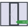 Ціноутворення Вікна 1700x1500 мм REHAU Euro 70 ANTHRACITE_GREY_STRUKTURAL з двох сторін. Ціна: €544.26