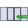 Ціноутворення Вікна 3000x1500 мм REHAU Euro 70 ANTHRACITE_GREY_STRUKTURAL з двох сторін. Ціна: $655.75