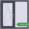 Ціноутворення Вікна 1100x1100 мм REHAU Euro 60 ANTHRACITE_GREY_STRUKTURAL з двох сторін. Ціна: 8 419.62 UAH