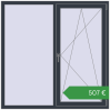 Ціноутворення Вікна 1500x1500 мм REHAU Brillant-Design ANTHRACITE_GREY_STRUKTURAL з двох сторін. Ціна: €507.01