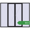 Ціноутворення Вікна 2400x2000 мм REHAU Brillant-Design BLACK_ULTI-MATT з двох сторін. Ціна: $822.18