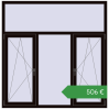 Ціноутворення Вікна 1770x1800 мм REHAU Euro 60 BLACK_BROWN з двох сторін. Ціна: €506.24