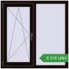 Ціноутворення Вікна 1100x1100 мм REHAU Euro 60 BLACK_BROWN з двох сторін. Ціна: 8 318.28 UAH