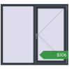 Ціноутворення Вікна 1500x1350 мм REHAU Euro 70 ANTHRACITE_GREY_STRUKTURAL з двох сторін. Ціна: $306.16