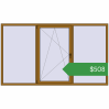 Ціноутворення Вікна 2600x1500 мм REHAU Brillant-Design LIGHT_OAK з двох сторін. Ціна: $507.59