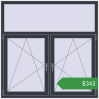 Ціноутворення Вікна 1500x1500 мм REHAU Euro 60 ANTHRACITE_GREY_STRUKTURAL з двох сторін. Ціна: $343.22