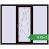 Ціноутворення Вікна 1800x1500 мм REHAU Euro 70 BLACK_BROWN з двох сторін. Ціна: ₴18,836.48