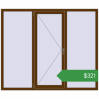 Ціноутворення Вікна 1860x1560 мм REHAU Euro 60 WALNUT з двох сторін. Ціна: $321.35