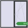 Ціноутворення Вікна 2000x2000 мм REHAU Euro 70 ANTHRACITE_GREY_GLATT з двох сторін. Ціна: $541.13