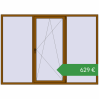 Ціноутворення Вікна 2500x1800 мм REHAU Euro 60 GOLDEN OAK з двох сторін. Ціна: €629.44