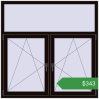Ціноутворення Вікна 1500x1500 мм REHAU Euro 60 BLACK_BROWN з двох сторін. Ціна: $343.22