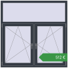 Ціноутворення Вікна 1500x1500 мм REHAU Euro 70 ANTHRACITE_GREY_STRUKTURAL з двох сторін. Ціна: €512.00