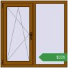 Ціноутворення Вікна 1100x1100 мм REHAU Euro 60 GOLDEN OAK з двох сторін. Ціна: $225.24
