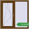 Ціноутворення Вікна 1100x1100 мм REHAU Euro 60 WALNUT з двох сторін. Ціна: 211.67 EUR