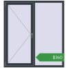 Ціноутворення Вікна 1450x1600 мм REHAU Euro 70 ANTHRACITE_GREY_STRUKTURAL з двох сторін. Ціна: $359.68