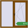 Ціноутворення Вікна 1300x1300 мм REHAU Euro 60 GOLDEN OAK з двох сторін. Ціна: $269.51