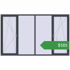 Ціноутворення Вікна 3000x1800 мм REHAU Euro 60 ANTHRACITE_GREY_STRUKTURAL з двох сторін. Ціна: $585.22