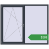 Ціноутворення Вікна 1800x1500 мм REHAU Euro 60 ANTHRACITE_GREY_STRUKTURAL з двох сторін. Ціна: $287.99