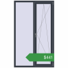 Ціноутворення Вікна 1200x2000 мм REHAU SYNEGO MD ANTHRACITE_GREY_STRUKTURAL з двох сторін. Ціна: $440.64