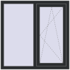 Ціноутворення Вікна 1100x1100 мм REHAU Euro 60 RAL 9017 Traffic black з двох сторін