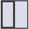 Ціноутворення Вікна 1500x1500 мм REHAU Euro 60 RAL 9017 Traffic black з двох сторін