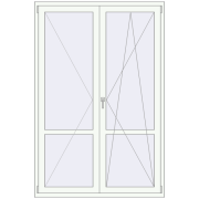 REHAU Euro 60 1400x2100 мм Білий (RAL 9016) з двох сторін