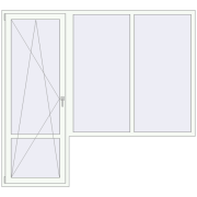 REHAU Euro 70 2300x2100 мм Білий (RAL 9016) з двох сторін REHAU Euro 70 2300x2100 мм Білий (RAL 9016) з двох сторін