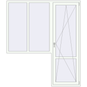 REHAU Euro 60 1900x2200 мм Білий (RAL 9016) з двох сторін