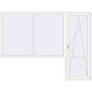 REHAU Euro 60 2800x2100 мм Білий (RAL 9016) з двох сторін