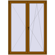 REHAU Euro 70 1500x2100 мм GOLDEN OAK з двох сторін
