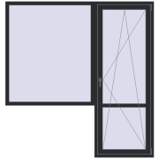 REHAU Euro 70 2000x2100 мм RAL 9017 Traffic black з двох сторін REHAU Euro 70 2000x2100 мм RAL 9017 Traffic black з двох сторін