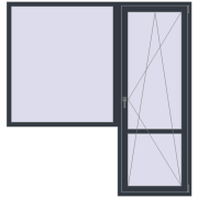 Балконні двері 2000x2100 мм REHAU Euro 60