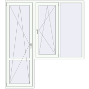 REHAU SYNEGO MD 1900x2100 мм Білий (RAL 9016) з двох сторін REHAU SYNEGO MD 1900x2100 мм Білий (RAL 9016) з двох сторін