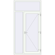 Вхідні двері 1220x2410 мм REHAU Т118/60 Вхідні двері, відкривання назовні