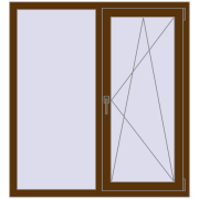 REHAU Euro 60 1200x1300 мм WALNUT з двох сторін