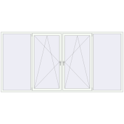 REHAU Euro 60 3450x1700 мм Білий (RAL 9016) з двох сторін