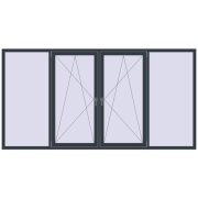 REHAU Euro 60 3000x1550 мм ANTHRACITE_GREY_STRUKTURAL з двох сторін