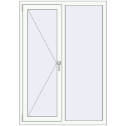 REHAU Euro 70 1060x1500 мм Білий (RAL 9016) з двох сторін REHAU Euro 70 1060x1500 мм Білий (RAL 9016) з двох сторін