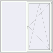 REHAU SYNEGO MD 1800x1800 мм Білий (RAL 9016) з двох сторін