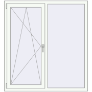 REHAU Euro 70 1305x1410 мм Білий (RAL 9016) з двох сторін