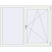 REHAU Euro 60 1500x1200 мм Білий (RAL 9016) з двох сторін REHAU Euro 60 1500x1200 мм Білий (RAL 9016) з двох сторін