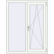 REHAU Euro 70 1000x1250 мм Білий (RAL 9016) з двох сторін