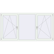 REHAU Euro 60 2300x1200 мм Білий (RAL 9016) з двох сторін