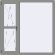 Altest Pony 375 1500x1500 мм RAL 9007 Grey aluminium з двох сторін Altest Pony 375 1500x1500 мм RAL 9007 Grey aluminium з двох сторін