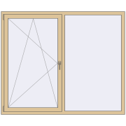 REHAU Euro 60 1800x1500 мм RAL 1014 Ivory з двох сторін