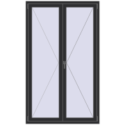 REHAU Euro 70 1200x2000 мм ANTHRACITE_GREY_GLATT з двох сторін
