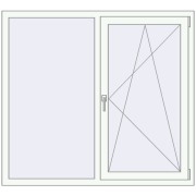 REHAU SYNEGO MD 1430x1300 мм Білий (RAL 9016) з двох сторін REHAU SYNEGO MD 1430x1300 мм Білий (RAL 9016) з двох сторін