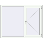 REHAU Euro 70 1400x1100 мм Білий (RAL 9016) з двох сторін REHAU Euro 70 1400x1100 мм Білий (RAL 9016) з двох сторін